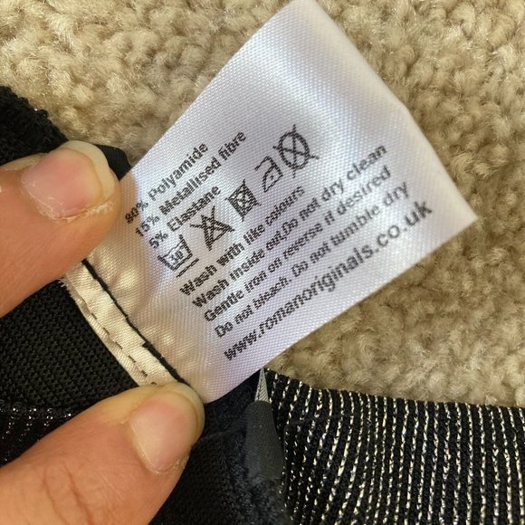 BNWT Roman Women's Silver Shimmer Stretch Pull-on Wide Leg Trousers Size 14 - Picture 10 of 14